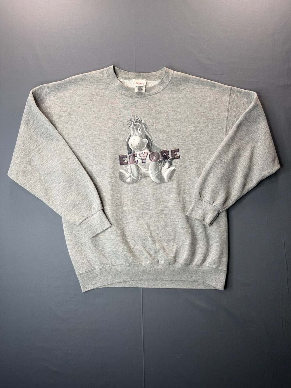 Vintage Disney Store Eeyore Winnie The Pooh Grey Crewneck Sweatshirt Large